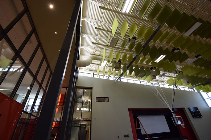 C. Mark Openshaw Education Center and Office Building gym ceiling with sound dampeners