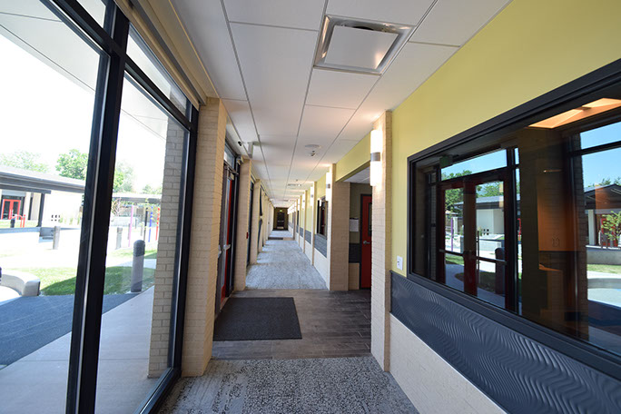 C. Mark Openshaw Education Center and Office Building classroom wing hallway