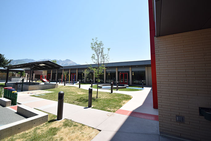 C. Mark Openshaw Education Center and Office Building courtyard