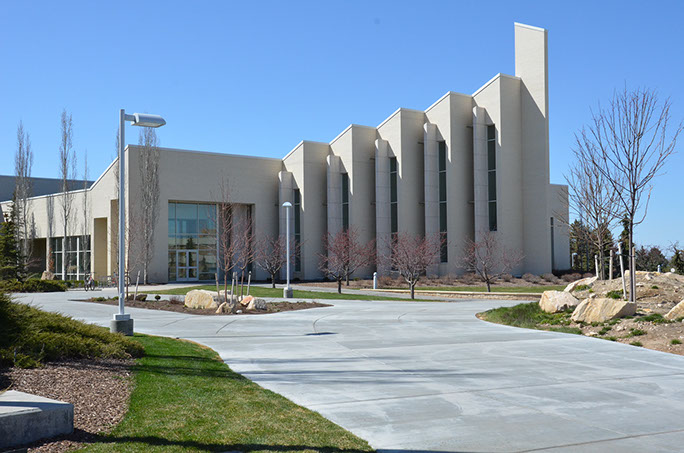 BYU-Idaho John Taylor Building front entrance and plaza