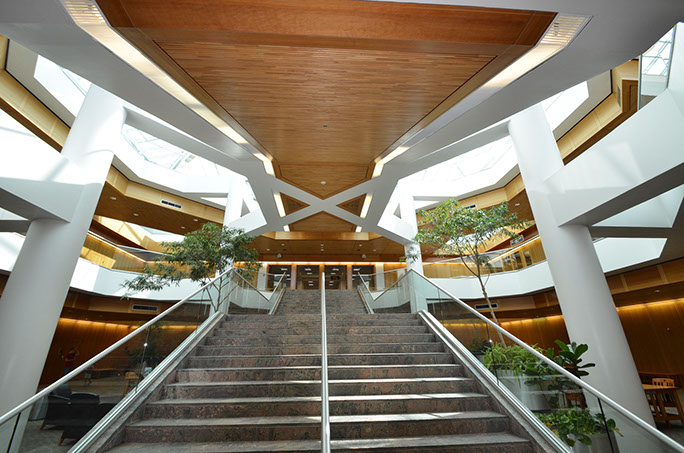 BYU Harold B. Lee Library Addition and Remodel main staircase