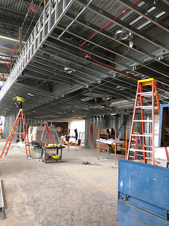 C. Mark Openshaw Education Center and Office Building main hallway under construction