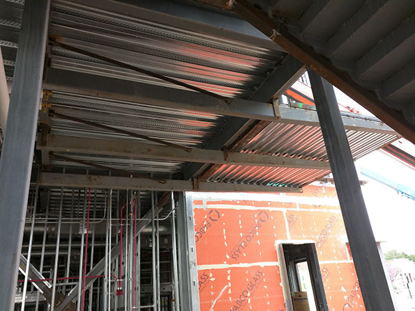 C. Mark Openshaw Education Center and Office Building entrance canopy steel framing
