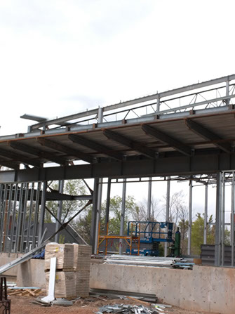 C. Mark Openshaw Education Center and Office Building stage area steel framing