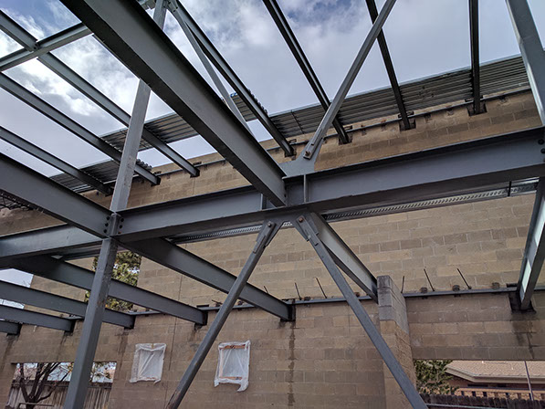 Kearns Improvement District steel framing with x brace
