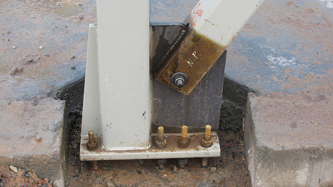 Utah State Univerisity Kaysville Campus steel brace frame base connection